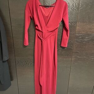 Elegant Red Wrap Dress